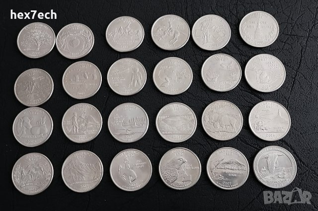 ❤️ ⭐ Лот монети САЩ Куотъри 24 броя ⭐ ❤️, снимка 1 - Нумизматика и бонистика - 43581433