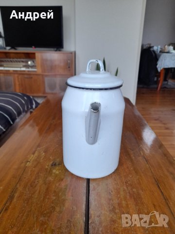 Стар емайлиран чайник #53, снимка 4 - Антикварни и старинни предмети - 43156689