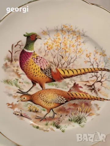 декоративна порцеланова чиния Limoges фазани 25/1, снимка 2 - Декорация за дома - 49886024