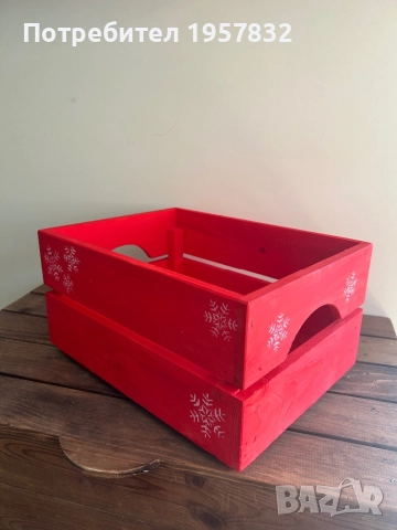 Коледна дървена кутия – идеална за подаръци и декорация, снимка 3 - Други - 52177998