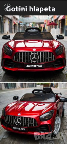 Акумулаторен КОЛА Mercedes GT R ,12V с меки гуми, снимка 5 - Детски велосипеди, триколки и коли - 33381705