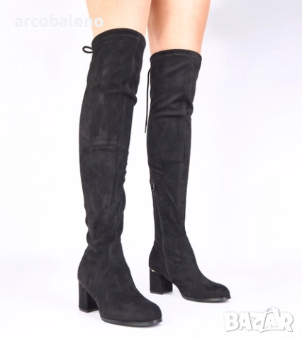 Дамски ботуши над коляното Elai със златен акцент, 2цвята , снимка 2 - Дамски ботуши - 52676448