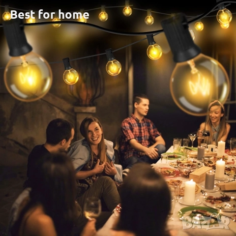 Външни светлинни гирлянди с крушки G40-2800m 25 крушки за градина IP44 водоустойчиви, снимка 7 - Външни лампи - 52926929