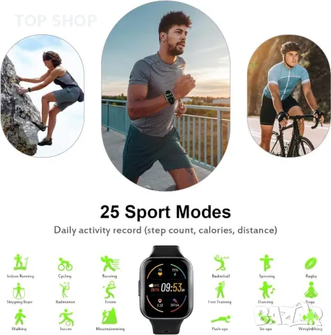 【Подобрени смарт часовници за мъже и жени】 Смарт часовник Jugeman разполага с 1,69-инчов TFT цветен, снимка 4 - Смарт часовници - 48831946