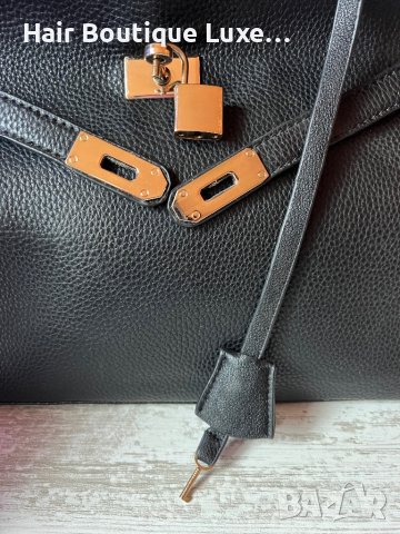 Birkin Hermes Черна стилна чанта с катинар и ключ 🖤, снимка 5 - Чанти - 43886778
