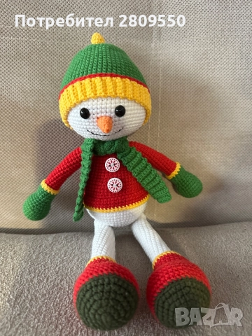 Коледна играчка плетен снежен човек, снимка 3 - Декорация за дома - 52836259