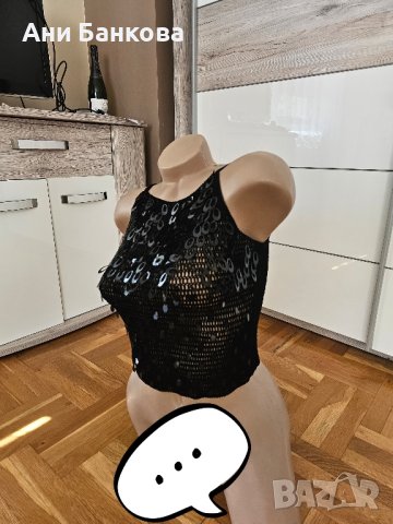 Дамски парти потник с паети,  С, снимка 3 - Потници - 43042469