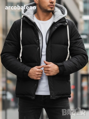 Мъжко зимно ватирано яке с качулка, 4цвята , снимка 12 - Якета - 52478204