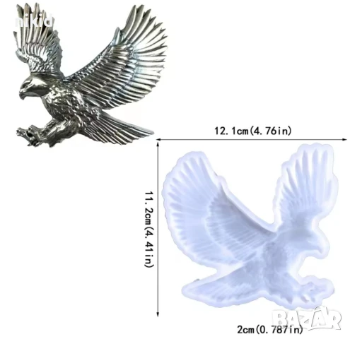 Голям Ястреб Орел Сокол Птица силиконов молд форма фондан гипс шоколад, снимка 5 - Форми - 51379815