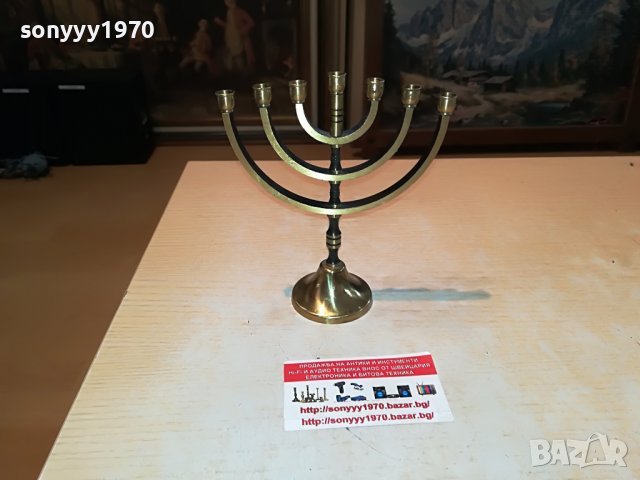 евреиски свещник-внос швеция 2405221414, снимка 5 - Антикварни и старинни предмети - 36861036