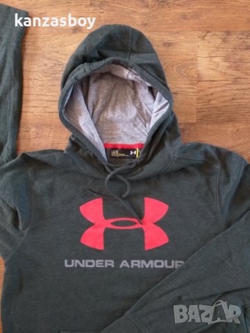 Under Armour Logo Pullover Hoodie - страхотно мъжко горнище , снимка 2 - Спортни дрехи, екипи - 39972126