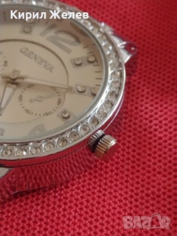Модерен дизайн дамски часовник GENEVA с кристали много красив 41734, снимка 6 - Дамски - 43787526