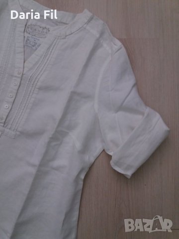 СТРАХОТНА бяла риза ПАМУК и ЛЕН размер ХЛ/2ХЛ , снимка 6 - Ризи - 28538684