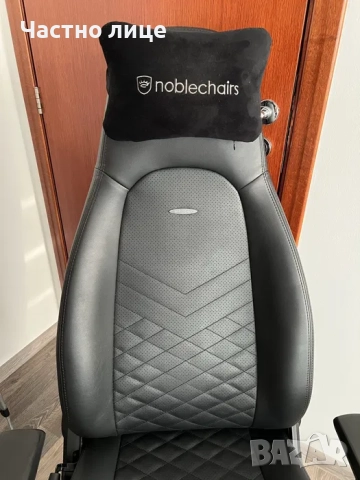 Стол noblechairs еко кожа черен, снимка 2 - Столове - 51626161
