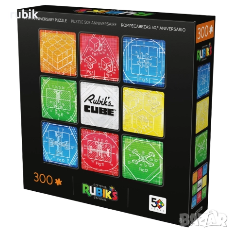 Настолен пъзел Rubik's Cube 50th Anniversary - Rubik's Logo (300 части), снимка 4 - Игри и пъзели - 51571940