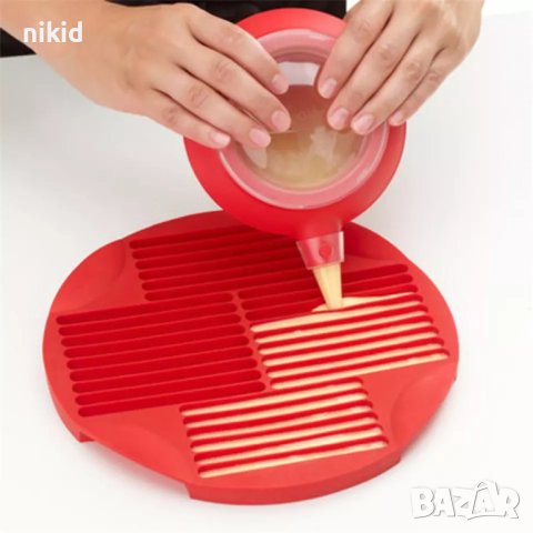 28 бр тънки солети гризини пурички силиконов молд форма за печене направа, снимка 8 - Форми - 40687894