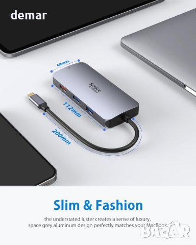 USB C многопортов адаптер 9 в 1, снимка 2 - Други - 43107374