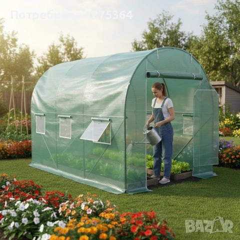 Резервно покривало за оранжерия 3x2x2м – Армирано UV , с цип и прозорци (без рамка), снимка 2 - Други стоки за дома - 53412132