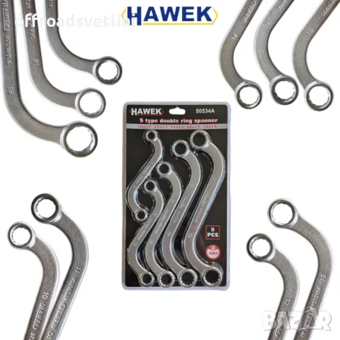 Комплект S Образни Ключове звезди S-образни 5 части комплект HAWEK, снимка 2 - Ключове - 49979378