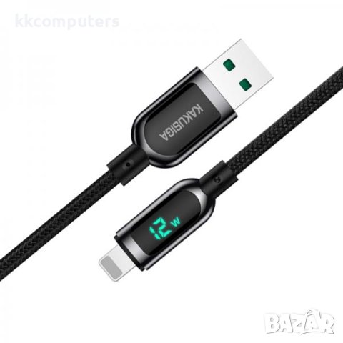 KAKUSIGA Display USB - Lightning (iPhone), Кабел, 1.2m, KSC-599 / Черен / Баркод : 2402301, снимка 4 - USB кабели - 40397648