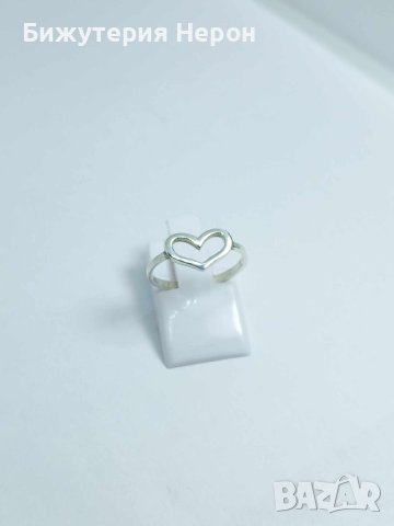 Сребърен пръстен Сърце, снимка 1