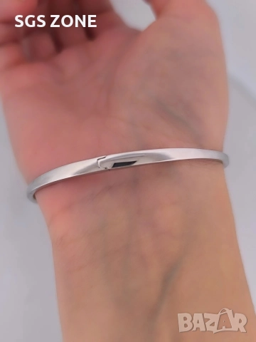 Стилна сребърна гривна с жълт сапфир, снимка 6 - Гривни - 52749408