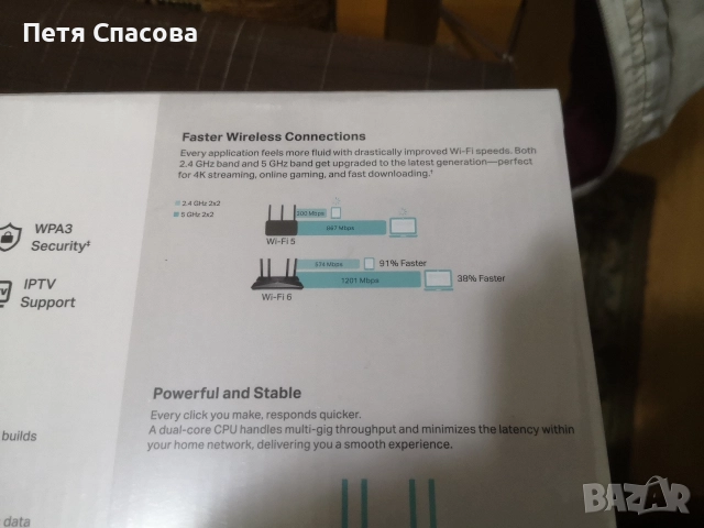 Рутер tp-link EX220 (AX1800) , снимка 4 - Рутери - 52840774