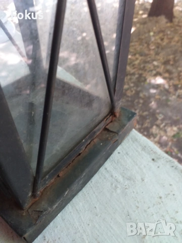 Стар метален фенер за свещ, снимка 5 - Антикварни и старинни предмети - 53461778