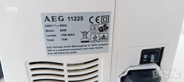 Шевна машина НОМЕР 05. AEG 11225. Ревизирана. Работеща с мостра на някой видове на шиене..., снимка 12 - Шевни машини - 50157140
