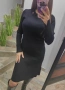 Дамска рокля плетиво в черно, снимка 3