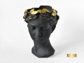 Арт ваза във формата на глава на гръцка богиня / Подарък за рожден ден / Абстрактна ваза черен мат, снимка 1