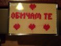   Магнитче  ръчна бродерия „Обичам те”, снимка 6