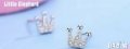 Outlet Sale Сребърни обеци коронки"Princess",tiny mini/нови, снимка 1 - Колиета, медальони, синджири - 44016062