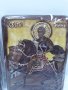 Средна икона със Свети Мина - Закрилникът на семейството, р-ри 22 / 16 см , икона на платно, снимка 1 - Икони - 37534341