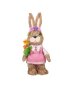 Великденско зайче, розова рокля, цветя, 34 см, снимка 1 - Декорация за дома - 44100565