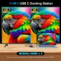 USB C докинг станция за лаптоп, 2 HDMI*4К, 1000Mbps Ethernet, 5 USB A/C порта, слот за SD/TF карта, снимка 7