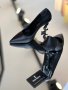 🤩⚡Yves Saint Laurent уникални черни и черен мат дамски обувки на ток⚡🤩, снимка 1