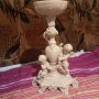 Рядка находка Реколта A.Santini-Италия Голяма скулптора от смола,Херувими с ваза Рококо Урна 