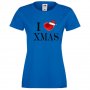 Дамска тениска Коледа I Love XMAS, снимка 3