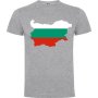 Нова мъжка тениска с Картата на България в сив цвят