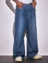 Нови baggy дънки райета сини Casual Loose Fit Jeans панталони карго Л/34, снимка 3