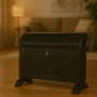 Конвекторен отоплител Rosberg – 2000W, 3 степени, с вентилатор, защита от прегряване, черен, снимка 4