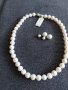 Комплет от колие тип чокър и обеци от естествена перла / сребърна закопчалка 925 , снимка 7