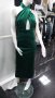 Зелена дълга рокля с брокат, снимка 1 - Рокли - 43213629