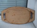 Поднос стар дървен пирографиран, снимка 3