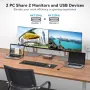 Нов KVM превключвател 4K@120Hz двойни монитори USB-C докинг станция, снимка 3