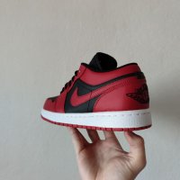 Нови Маратонки Nike Air Jordan 1 Low Reverse Bred Червени Черни Обувки Размер 42 Номер с кутия , снимка 3 - Маратонки - 39190130