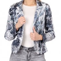 Дамско сако в сиви, сини и бели нюанси Margo Collection, снимка 1 - Сака - 38384038