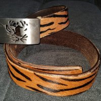 Дизайнерски колан "Tiger"® - естествена кожа с косъм , снимка 2 - Колани - 28132602
