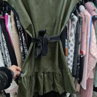 Нова колекция луксозна кожена рокля / туника + колан. Налични цветове:зелен горчица и чер , снимка 1 - Рокли - 34824546